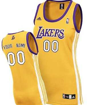 Womens Customized Los Angeles Lakers Yellow Jersey